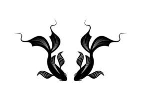 Black Koi Fish Clipart Vector Icon