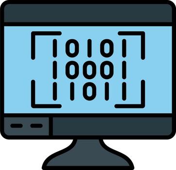 icono de vector de código binario
