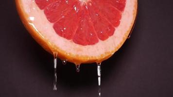 Liquid honey dripping from grapefruit video