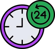24 Hours Service Vector Icon