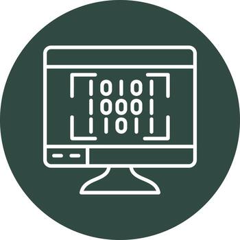 icono de vector de código binario