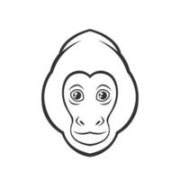 black and white capuchin monkey vector illustration