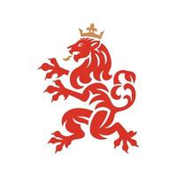 lion of heraldic logo vector illustration