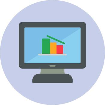 en línea datos analítica vector icono