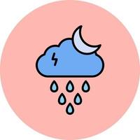 Night Rain Vector Icon