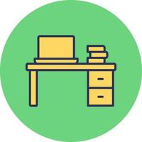 Office Desk Vector Icon