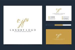 Initial JF Feminine logo collections and business card templat Premium Vector