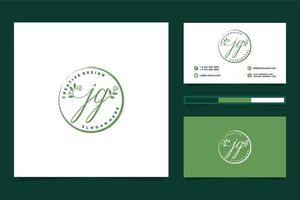 Initial JG Feminine logo collections and business card templat Premium Vector