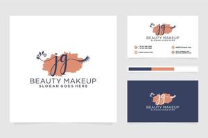 Initial JG Feminine logo collections and business card templat Premium Vector