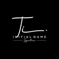 Letter TI Signature Logo Template Vector