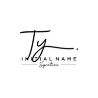 Letter TY Signature Logo Template Vector