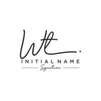 Letter WT Signature Logo Template Vector