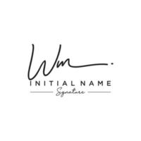 Letter WM Signature Logo Template Vector