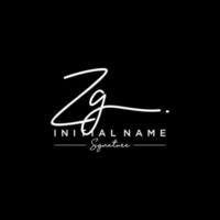 Letter ZG Signature Logo Template Vector