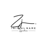 Letter ZJ Signature Logo Template Vector