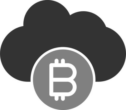 Bitcoin Cloud Vector Icon