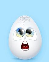 Upset Easter broken cartoon egg character vector