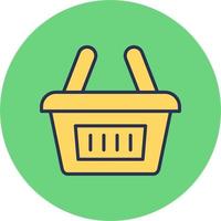 icono de vector de cesta de compras