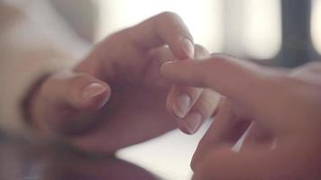 Beautiful hands of people in love. Tenderness and sensitivity video