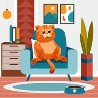 Cute Cat Resting on the Sofa vector