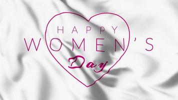 Happy Womens Day on hearts and white flag background for international Womens Day. happy women's day. video