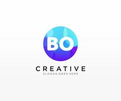 BO initial logo With Colorful Circle template vector. vector