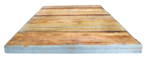 Empty wooden table platform isolated. png
