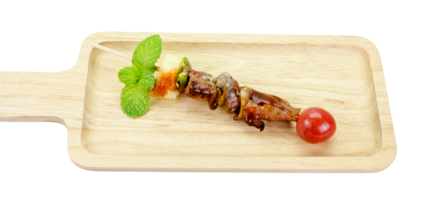 skewer of mixed meat and vegetables isolated png