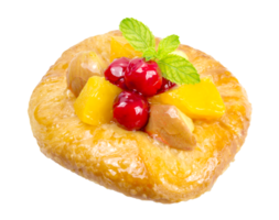 danish pastry with fruits isolated png