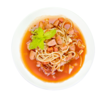 spaghetti pasta con salsiccia isolato png