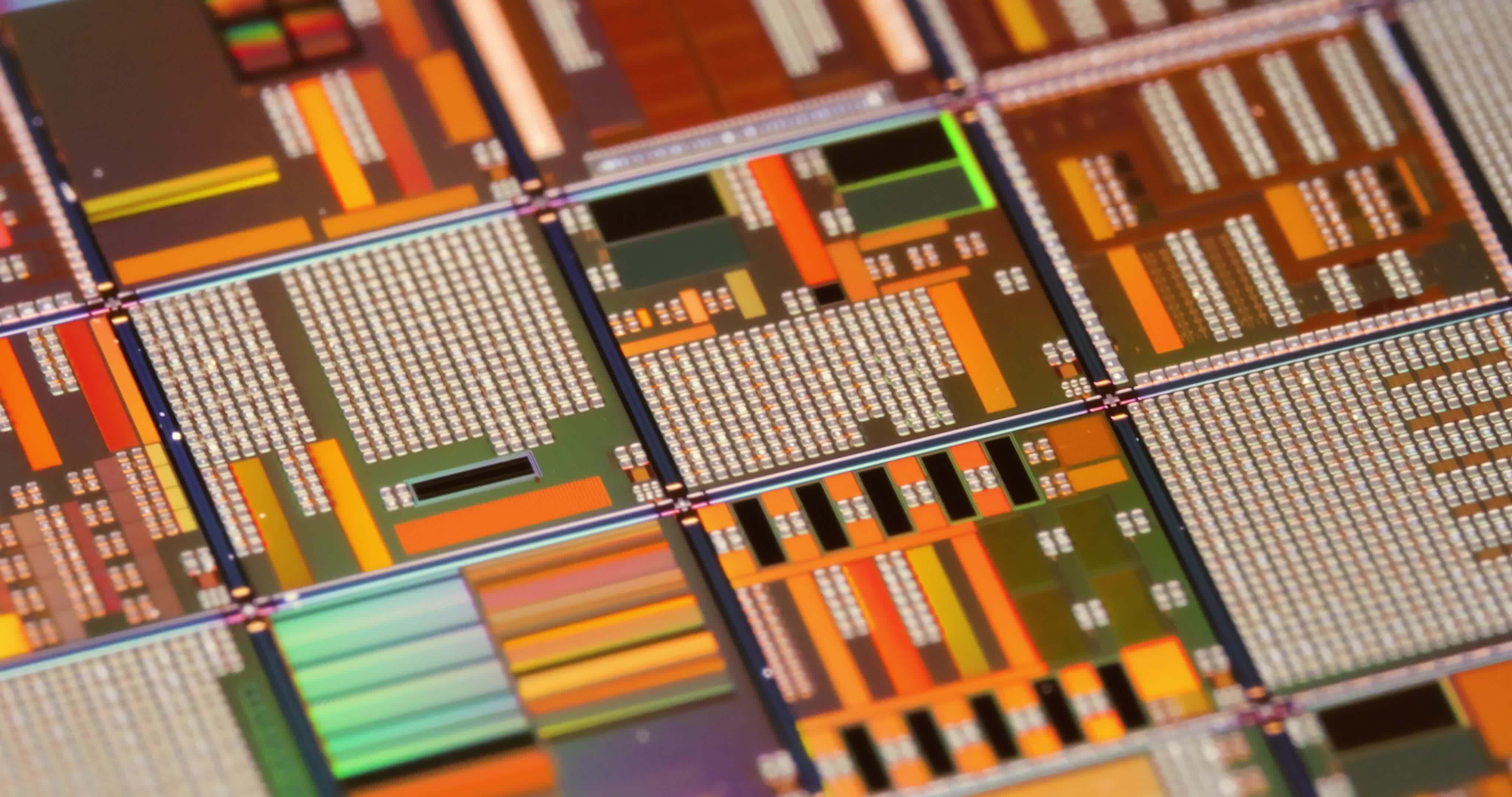 Silicon semiconductor wafer closeup. In electronics, a wafer also