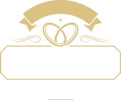 lusso oro badge per nozze png