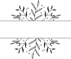 main tiré floral Cadre géométrique ancien illustration png