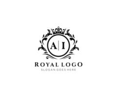 Initial AI Letter Luxurious Brand Logo Template, for Restaurant, Royalty, Boutique, Cafe, Hotel, Heraldic, Jewelry, Fashion and other vector illustration.
