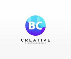 BC initial logo With Colorful Circle template vector. vector