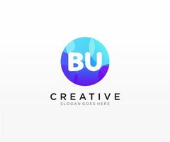 BU initial logo With Colorful Circle template vector. vector