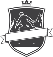 sport- snowboard winter avontuur skiën berg badges png