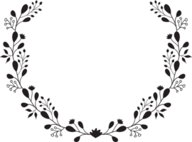 main dessiner couronne floral ligne art ancien élément illustration png