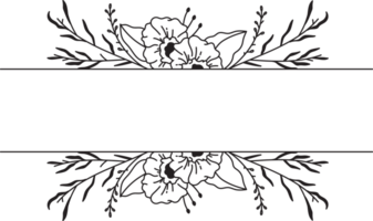 main tiré floral Cadre géométrique ancien illustration png