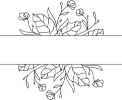 Hand gezeichnet Blumen- Rahmen geometrisch Jahrgang Illustration png