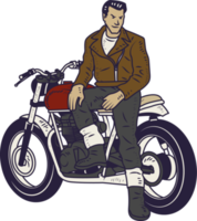 Motorcycle Vintage Retro Element Illustration png