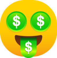 Geld Mund Gesicht Emoji png