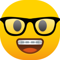 emoji de cara de empollón png