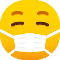 visage avec médical masque emoji png