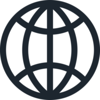 Simple globe icon, Internet web browser icon. png