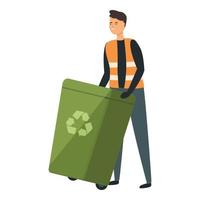 Garbage basket icon cartoon vector. Cleaner job vector