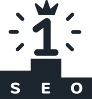 Search engine optimization icon, The number one trending in search. png