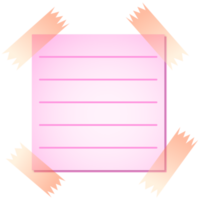 Pink Notepad and Sticky Tape png