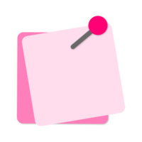 roze Notitie papier en rood pin png