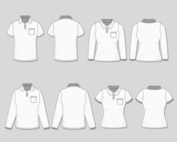 polo camisa en blanco color modelo vector